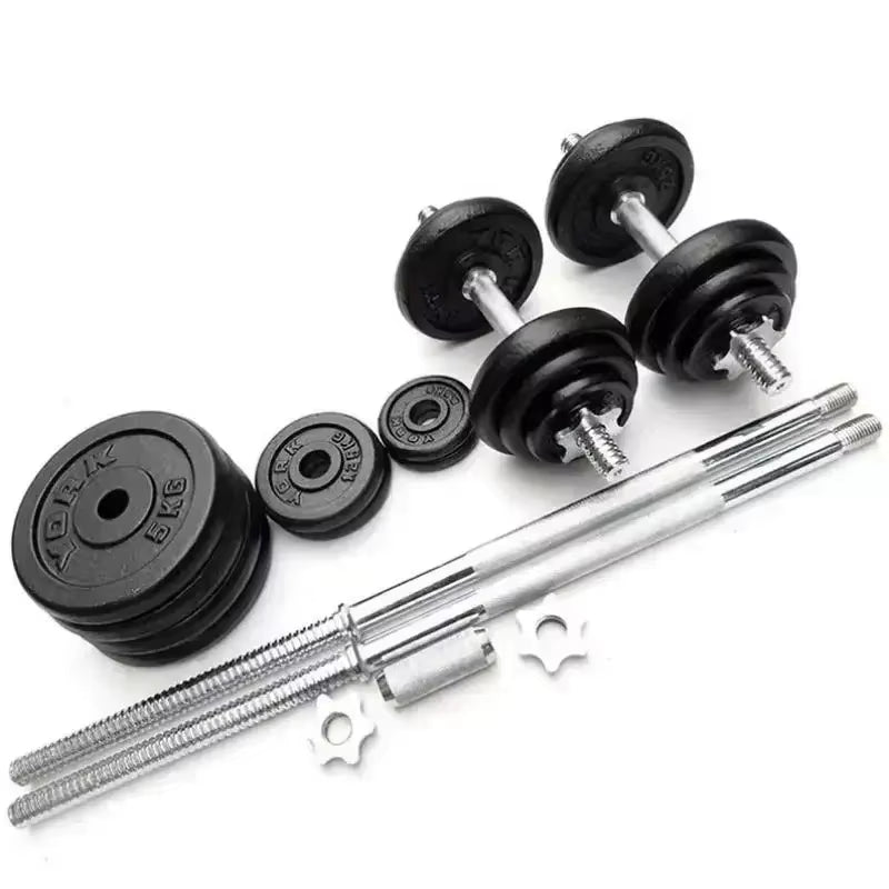 High-Quality 10Kg Painted Dumbbell Suit Can Be Turned into Barbell Adjustable Household Weight-Lifting Fitness Equipment.