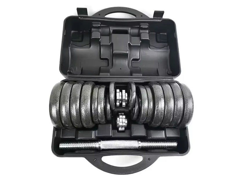 High-Quality 10Kg Painted Dumbbell Suit Can Be Turned into Barbell Adjustable Household Weight-Lifting Fitness Equipment.