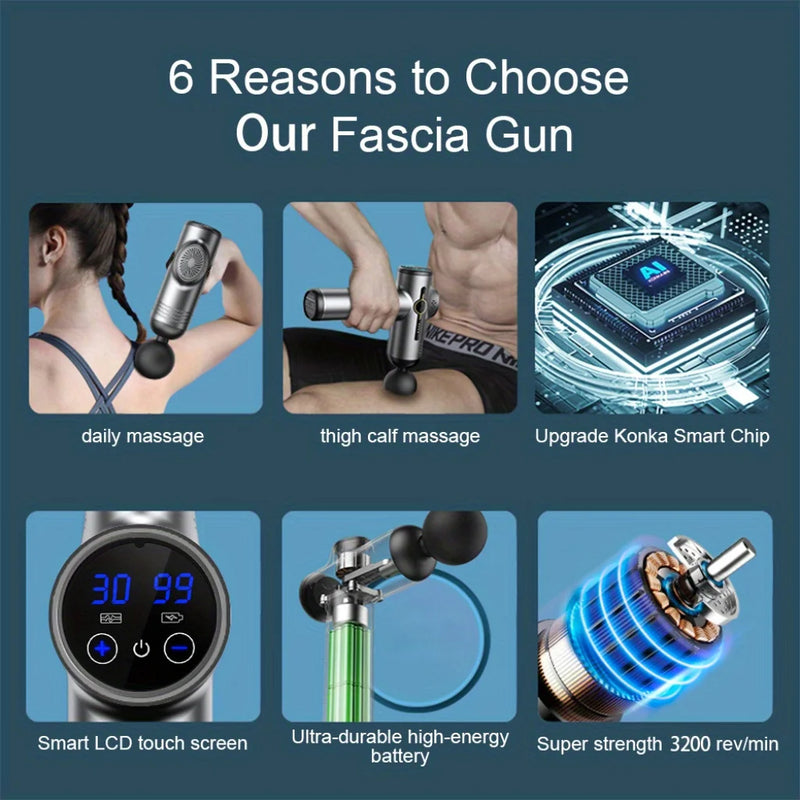 Portable Fascia Gun Vibration Massage Gun for Body Neck Back Deep Muscle Relaxation Fitness Slimming One Head