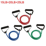 5 Levels Resistance Bands with Handles Yoga Pull Rope Elastic Fitness Exercise Tube Band for Home Workouts Strength Trainin