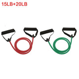 5 Levels Resistance Bands with Handles Yoga Pull Rope Elastic Fitness Exercise Tube Band for Home Workouts Strength Trainin