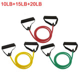 5 Levels Resistance Bands with Handles Yoga Pull Rope Elastic Fitness Exercise Tube Band for Home Workouts Strength Trainin